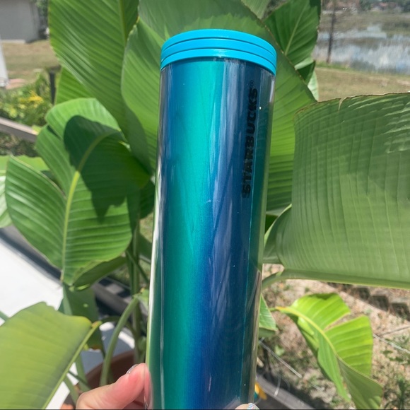 Starbucks Aqua Blue Iridescent Cup Hot Cold Ombre Tumbler 16oz Insulated NWT - Picture 10 of 16
